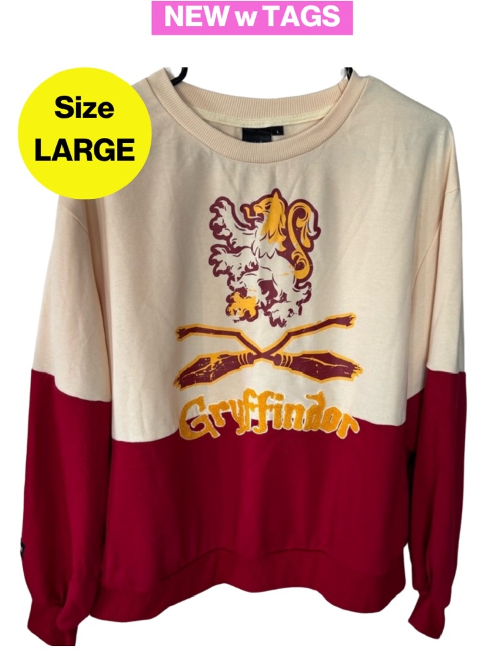 NEW w TAGS 🏷️ Harry Potter GRYFFINDOR x SHEIN Sweatshirt (Women's Size Large)